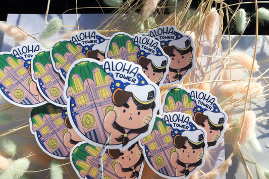 Misu Aloha Tower 3" Matte Vinyl Sticker Oahu Collection