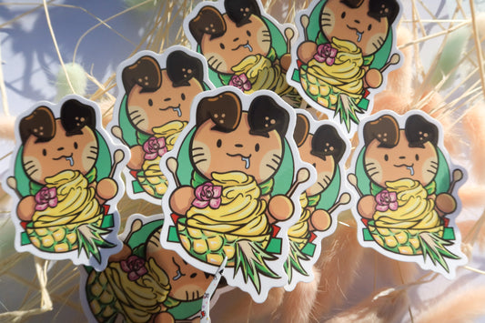 Misu Pineapple Soft Serve 3" Glossy Vinyl Sticker Oahu Collection
