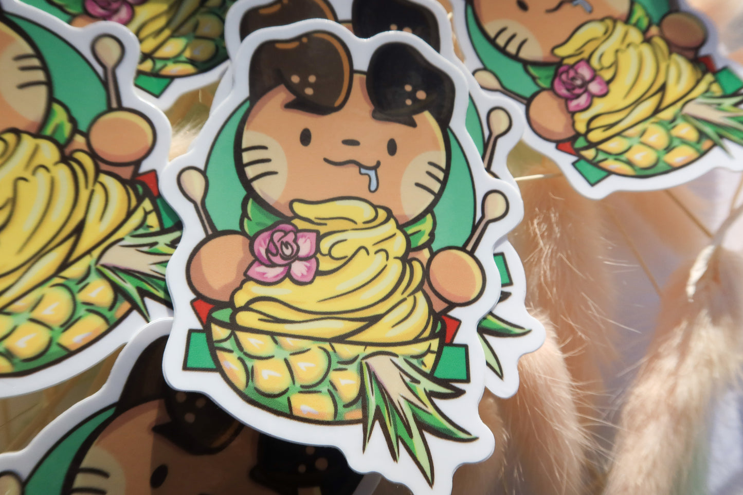 Misu Pineapple Soft Serve 3" Glossy Vinyl Sticker Oahu Collection